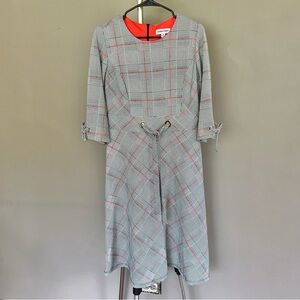 Black, White and Orange Patterned Dress